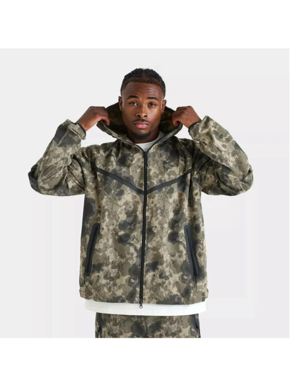 Nike Tech Dri-FIT Woven Camo Windrunner Jacket Men's Size Large HV0979-210